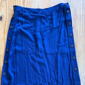 Madewell Size 6 Button Side Navy Skirt